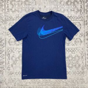 Nike Dri Fit T Shirt Casual Short Sleeve Laser Blue Swoosh Men CK4263 Size Small